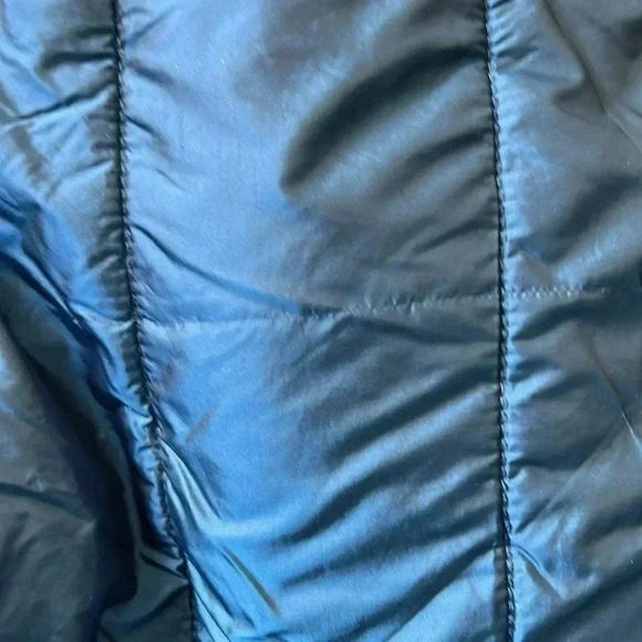 Dog Cat Coat Puffer Nano Jacket Iridescent Blue Silk and Down Feel Medium - Picture 9 of 13